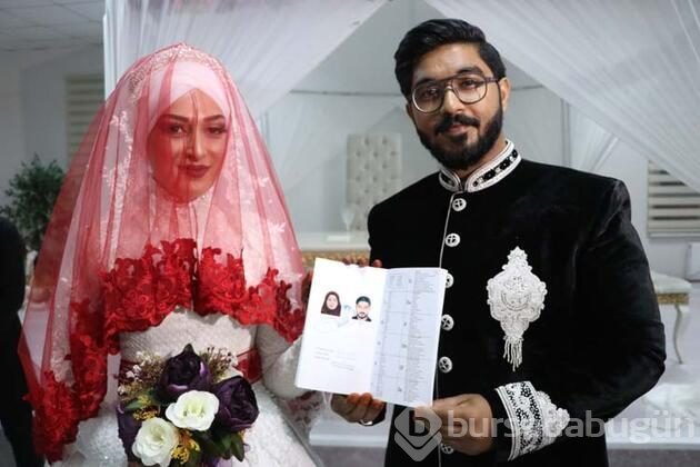 Hindistanlı damat Kayserili aşkı ile evlendi