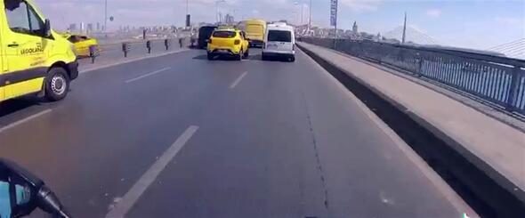 Trafikte şoke eden görüntüler