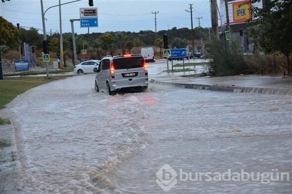 Didim'de sağanak yağış etkili oldu