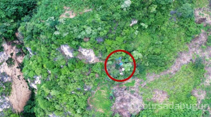 Mağarada saklanan adamı drone yardımıyla buldular