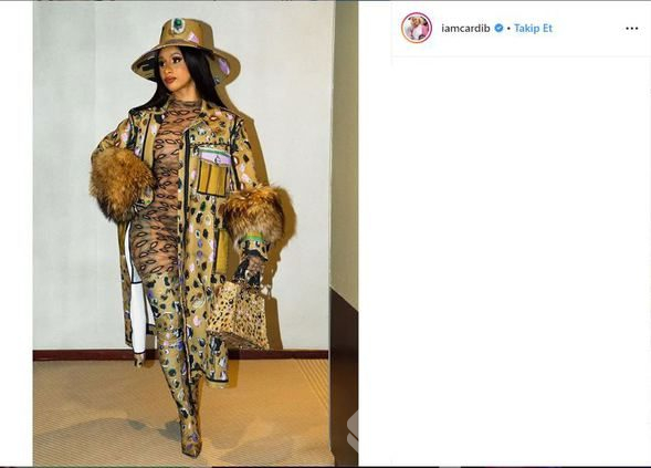Cardi B. kıyafetiyle şaşırttı