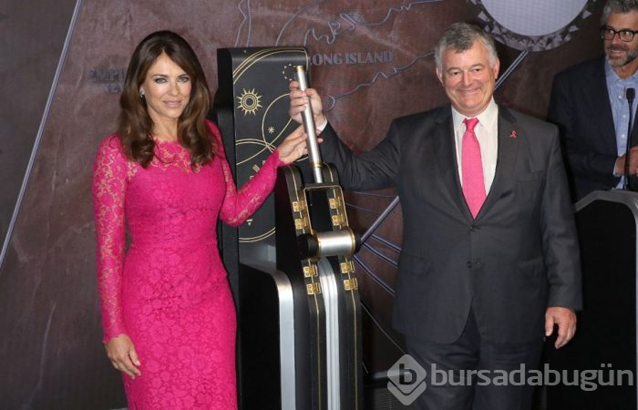 Elizabeth Hurley, Empire State'in pembe ışıklarını yaktı
