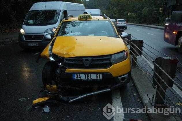 Sarıyer'de yağış nedeniyle kayganlaşan yolda zincirleme kaza!