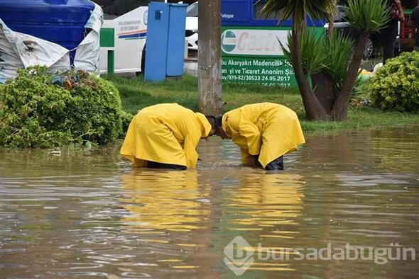 Bodrum'u sağanak vurdu