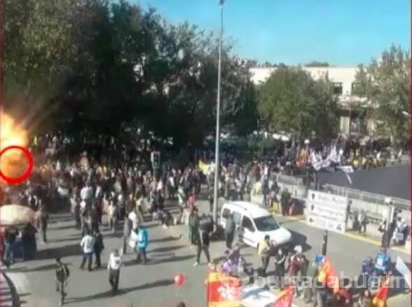 Ankara Garı önündeki terör saldırısının yeni görüntüleri!
