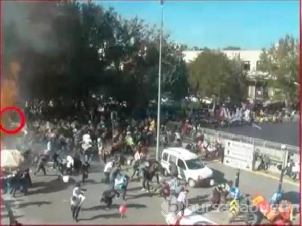 Ankara Garı önündeki terör saldırısının yeni görüntüleri!