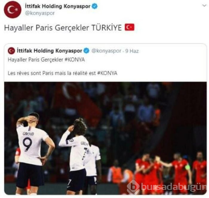 Fransa-Türkiye maçı sonrası paylaşımlar