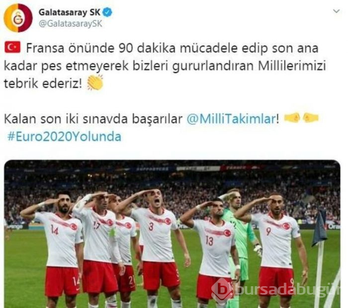 Fransa-Türkiye maçı sonrası paylaşımlar
