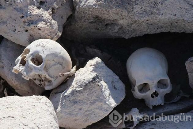 İskeletler ve kafatasları etrafa saçıldı