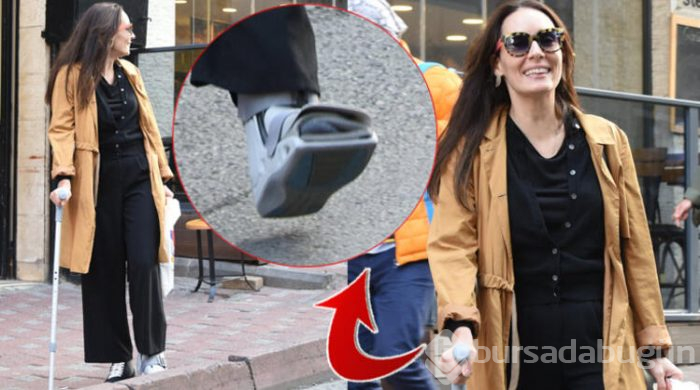 Melisa Sözen koltuk değnekleri ile yürüyor!