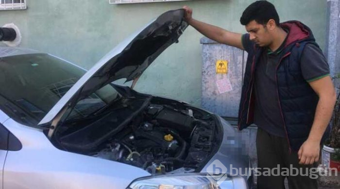 Bursa'da yeni aldığı otomobilin motorundan yılan çıktı