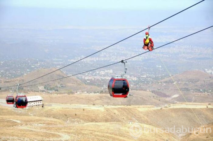 Teleferikte kurtarma tatbikatı!