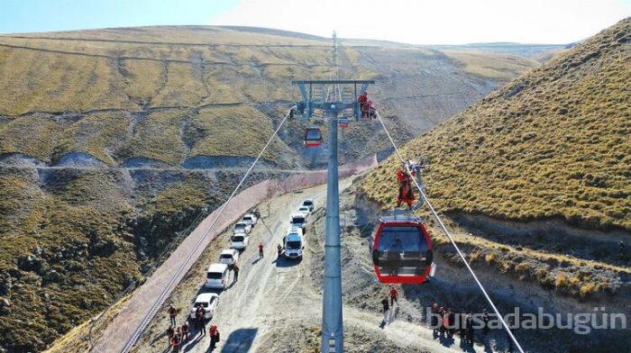Teleferikte kurtarma tatbikatı!