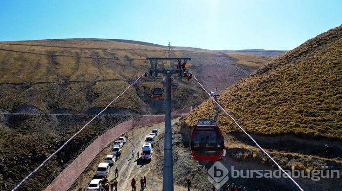 Teleferikte kurtarma tatbikatı!