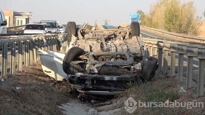 62 metre sürüklenip ters döndü!
