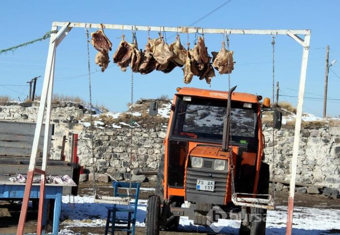 Karın yağmasıyla birlikte kazlar kesilmeye başlandı