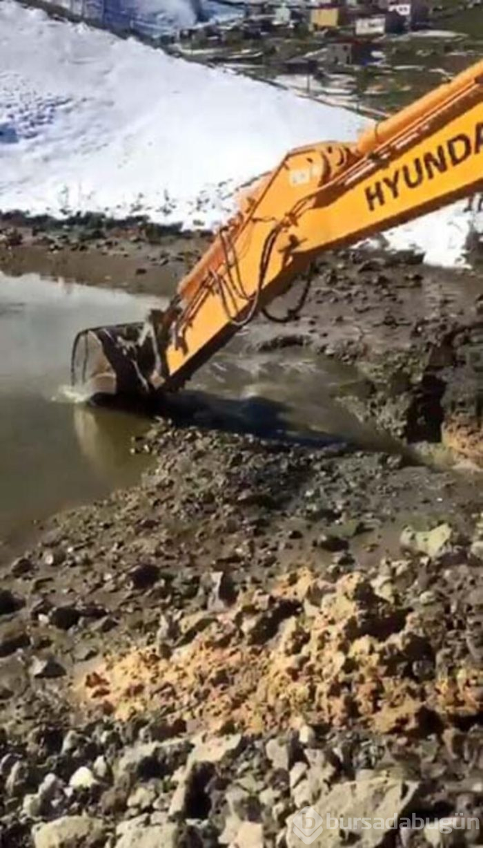 Gölden define çıkmayınca çalışmalar durduruldu 