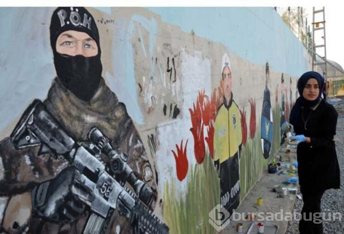 Öğrenciler, güvenlik duvarını sanat eserine çevirdi