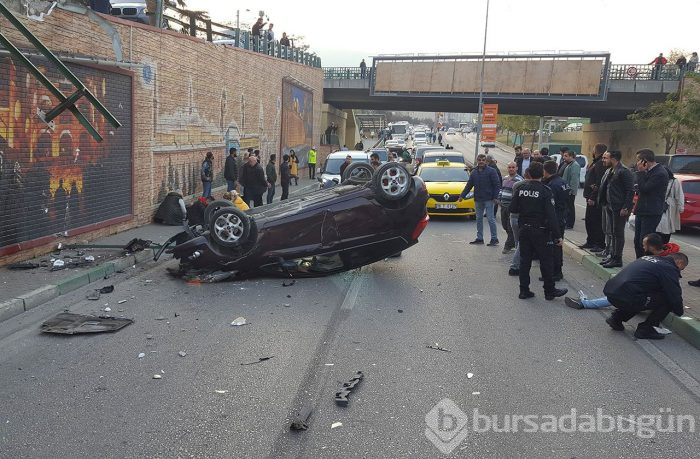 Bursa'da köprüden uçan otomobilde can pazarı