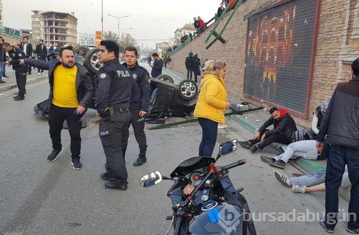 Bursa'da köprüden uçan otomobilde can pazarı