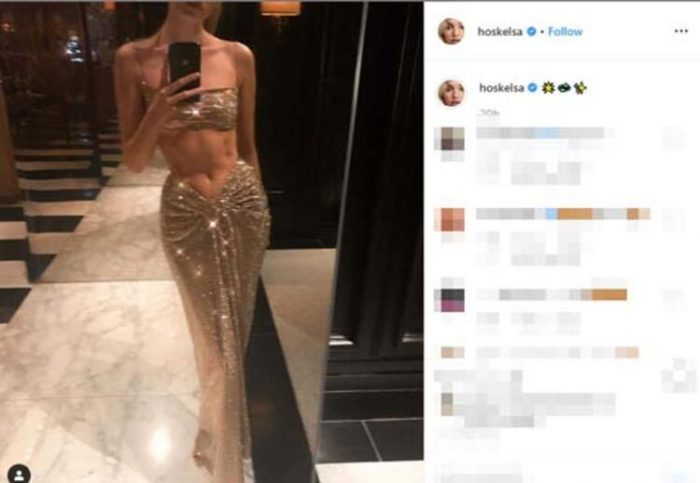 Elsa Hosk geceye kaslarıyla damga vurdu!