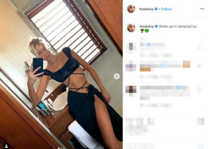 Elsa Hosk geceye kaslarıyla damga vurdu!