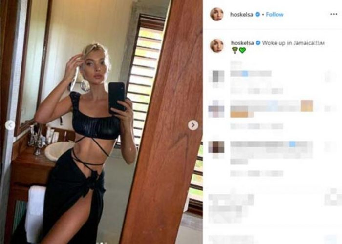 Elsa Hosk geceye kaslarıyla damga vurdu!