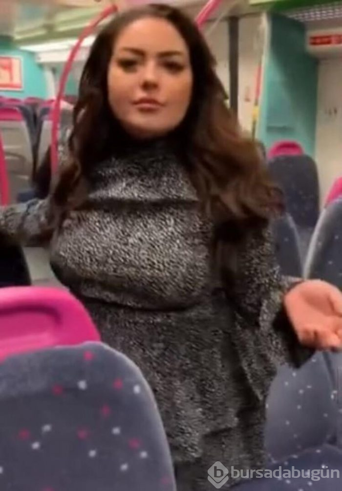 Trende rezalet çıkaran kadın! Sarhoş kadın, erkelerin yanına gitti...