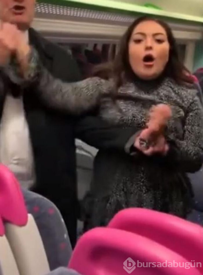 Trende rezalet çıkaran kadın! Sarhoş kadın, erkelerin yanına gitti...