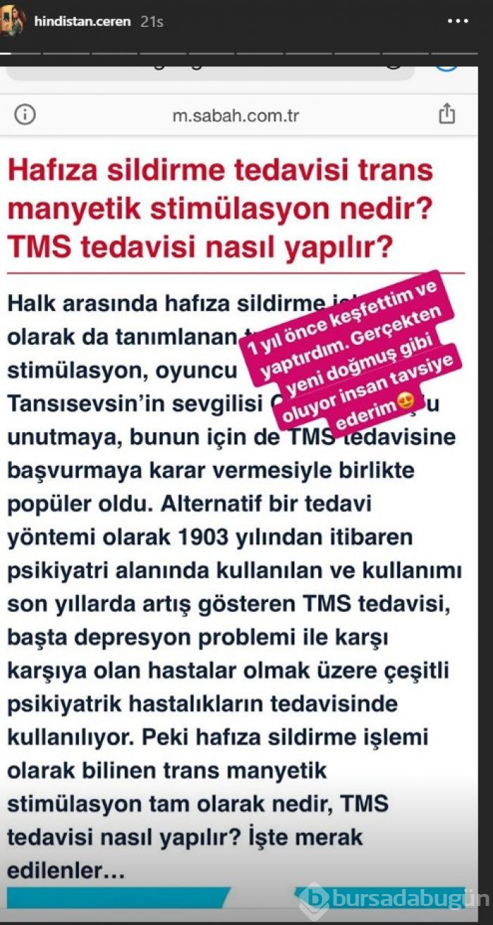 Ceren Hindistan hafızasını sildirdiğini söyledi!