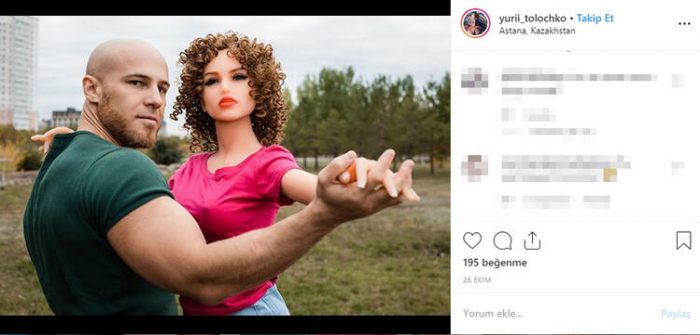 Şişme kadınla evleniyor!