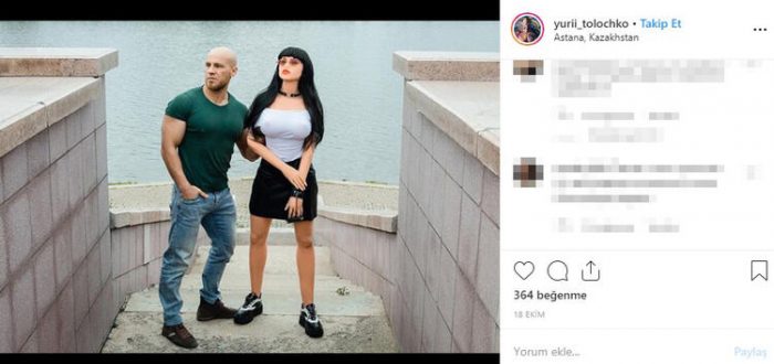Şişme kadınla evleniyor!