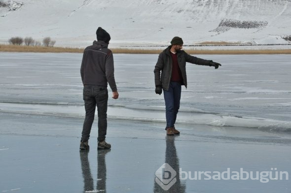  Çıldır Gölü'nden kar manzaraları