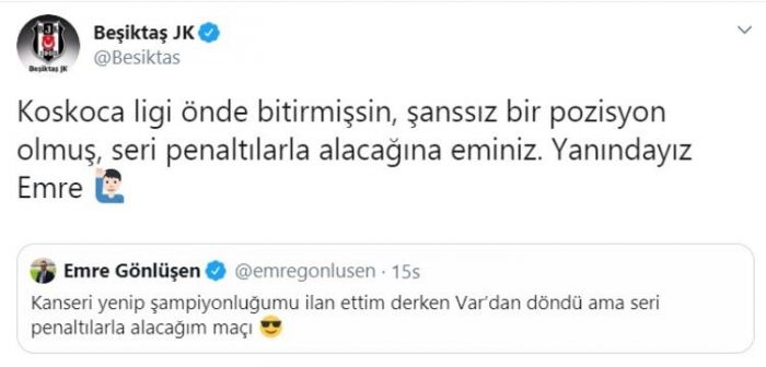 Emre Gönlüşen'e sosyal medyadan destek mesajları!