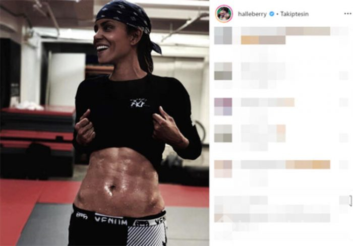Halle Berry, kan ter içinde kas yaptı!