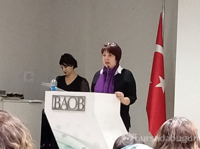 Bursa'da öğrenciler kadına şiddeti resme dönüştürdü!