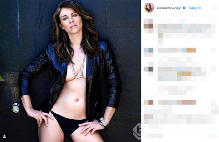 Elizabeth Hurley sosyal medyayı salladı