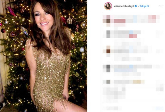 Elizabeth Hurley sosyal medyayı salladı