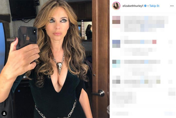 Elizabeth Hurley sosyal medyayı salladı
