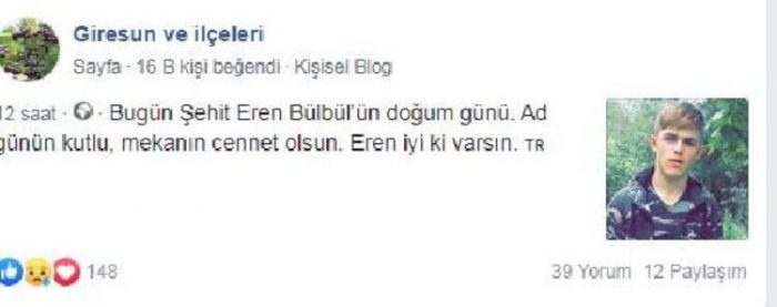 Şehit Eren Bülbül, unutulmadı! 