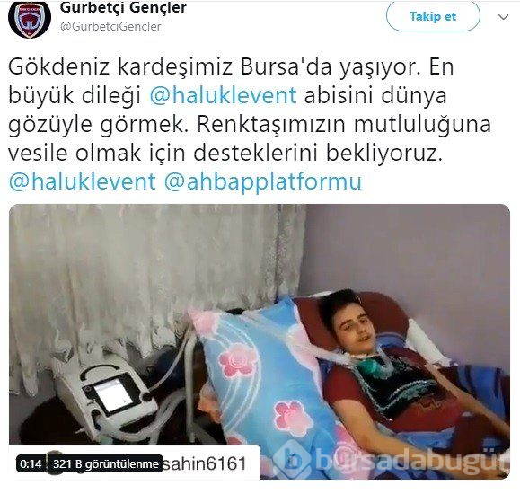Kas hastası Bursalı Gökdeniz'e evinde konser verdi