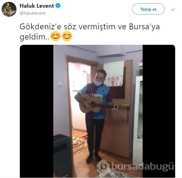 Kas hastası Bursalı Gökdeniz'e evinde konser verdi