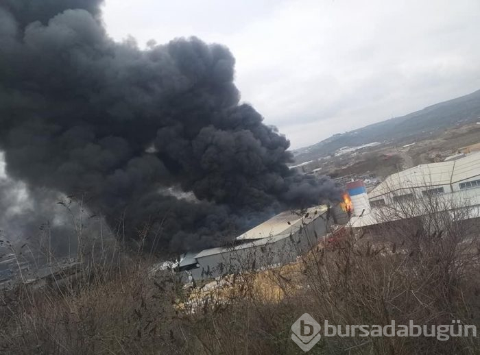Bursa'da geri dönüşüm fabrikasında büyük yangın	