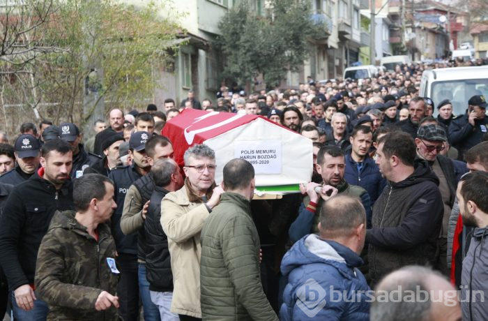 Bursa'da kaza kurşunuyla ölen polis gözyaşlarıyla uğurlandı	