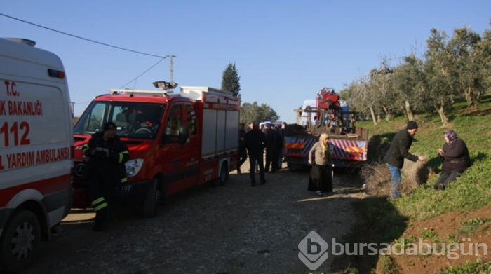 Bursa'nın Orhangazi ilçesinde kayıp çiftçinin cansız bedeni, takla atan traktörünün altında bulundu