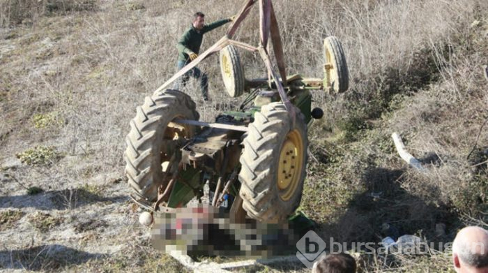 Bursa'nın Orhangazi ilçesinde kayıp çiftçinin cansız bedeni, takla atan traktörünün altında bulundu