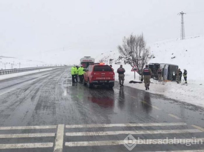 Halk otobüsü devrildi!