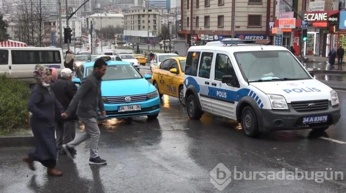 Taksiciler birbirine girdi!