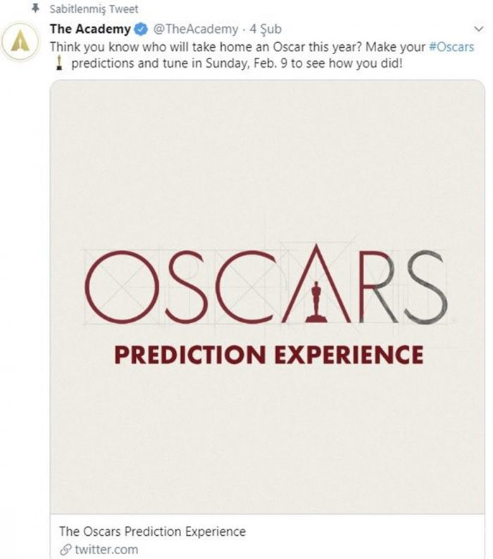 Akademi yanlışlıkla Oscar tahmin listesi açıkladı