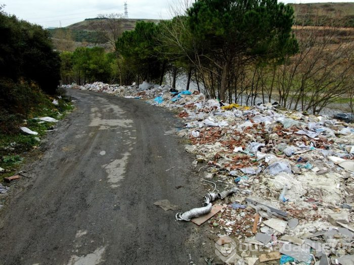 Ormanı molozla kapladılar!